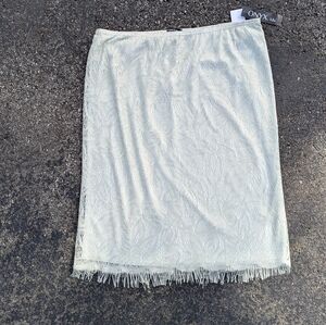 Vintage 90s Onyx Nite Deadstock Plus Size Crochet Overlay Fringe Skirt